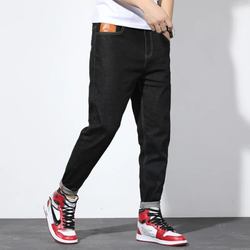 

Harem Jeans Men's Loose Straight INS Korean-style Trend Large Size Elasticity Stylish Loose Wear Casual Lard-bucket Pants Popula