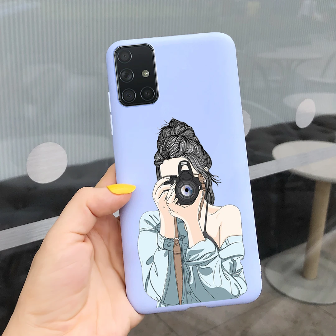 Чехол для Samsung Galaxy A51 2019 Силиконовый ТПУ милый мягкий чехол накладка Coque A71 A 51 71