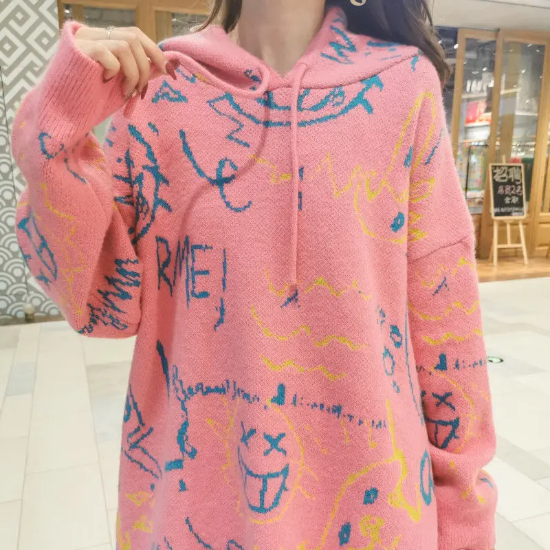 

Large women's sweater women's loose 2020 new Korean style autumn winter Hooded Jacket Top T-shirt long sleeve autumn