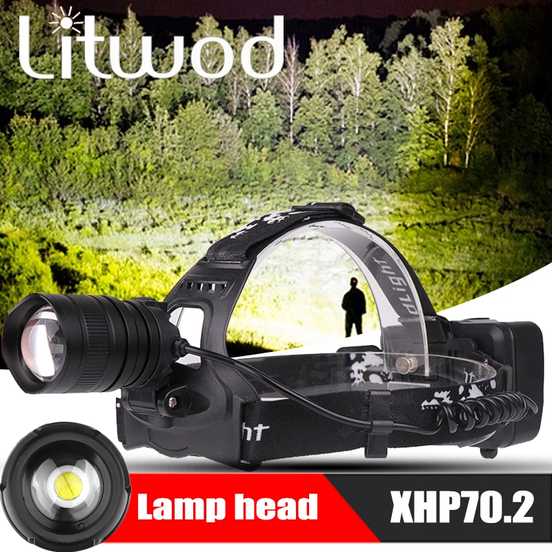 

XHP70.2 Z402608 Headlight 4200lumens powerful Led headlamp zoom Head light head lamp flashlight torch Lantern & XHP50