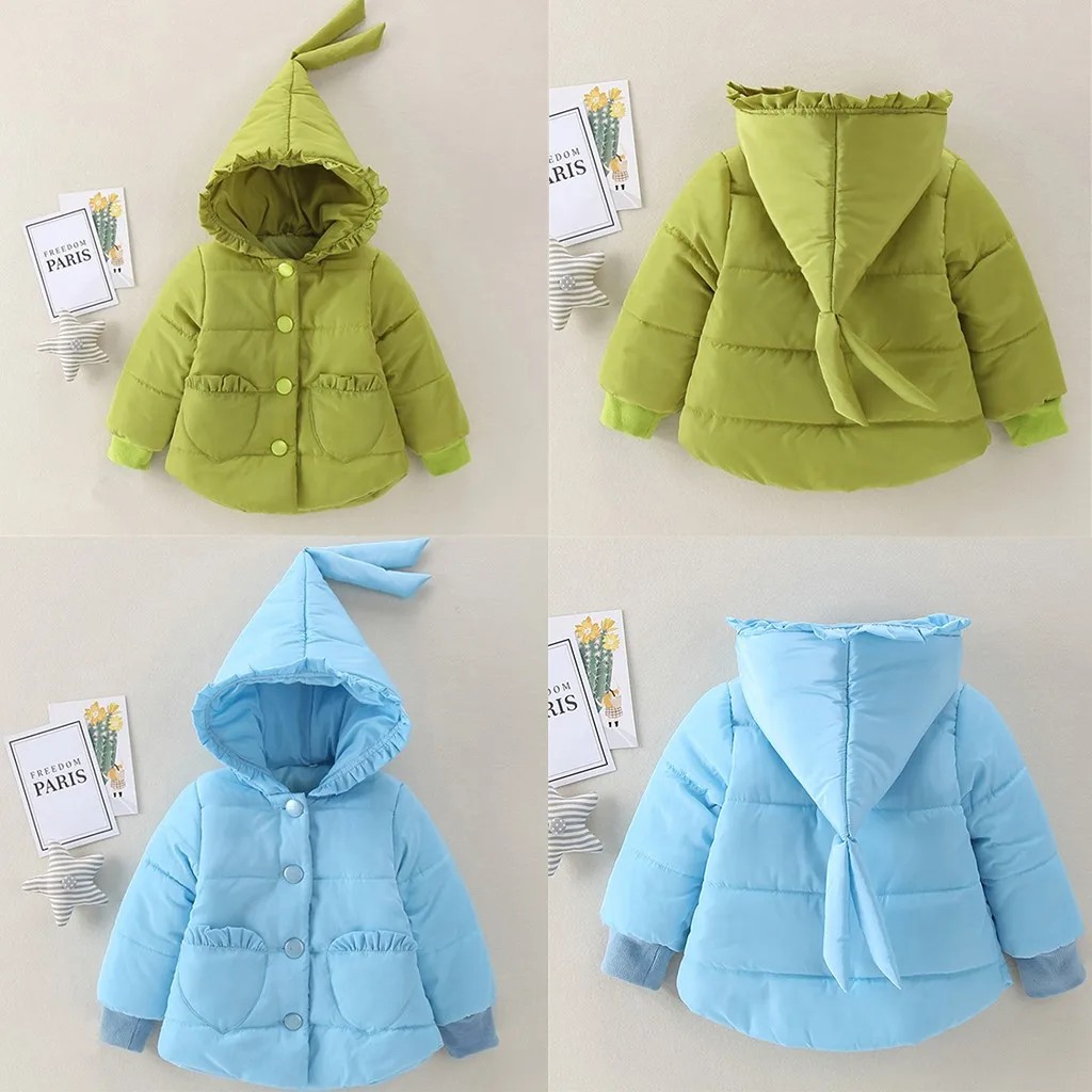 ARLONEET Autumn& Winter Children Hoodies Jackets& Coat Baby Girls Clothes Kids Toddle Outerwear Warm Hooded Coat With Pocket