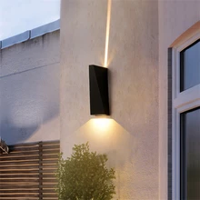 СВЕТОДИОДНЫЙ Уличный настенный светильник водонепроницаемый верхний и нижний свет наружная настенная дверь колонна Коридорная Проходная лампа IP65 AC85-220v
