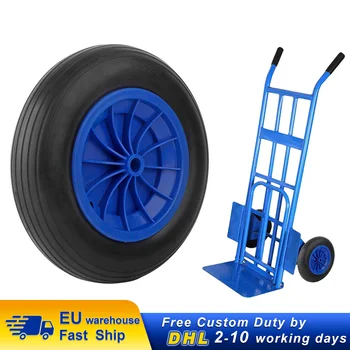 

356X 80 mm Rubber Anti-wrap Puncture Proof Sack Truck Trolley Cart PU Wheel Caster Load bearing 80kg
