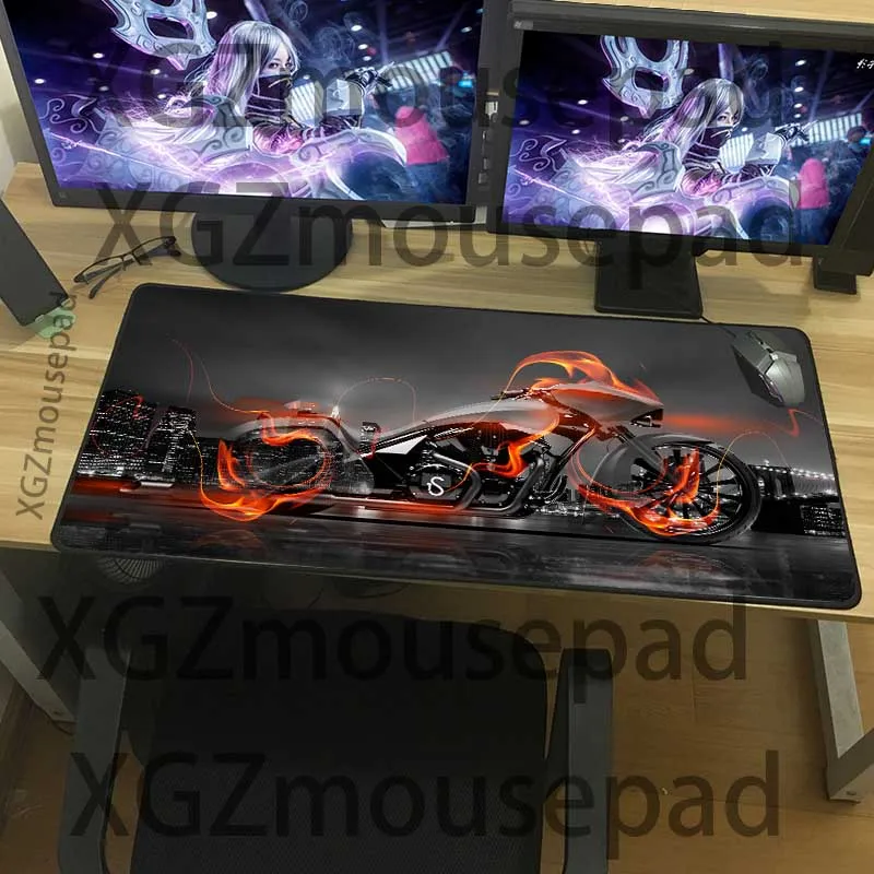 Большой коврик для мыши XGZ Cool мотоциклетный HD с изысканным черным покрытием