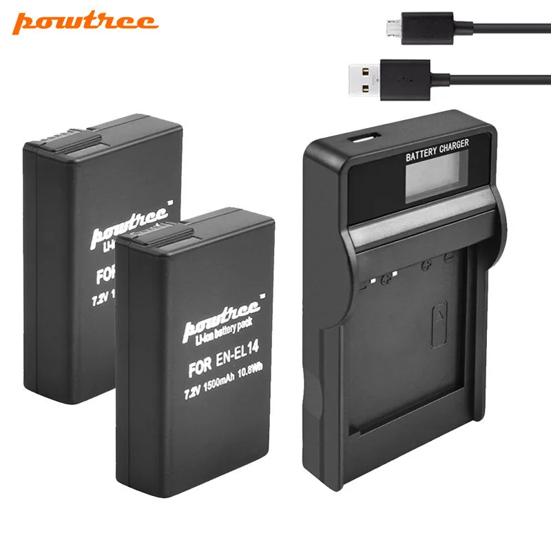 Зарядное устройство Powtree 1500 мАч для Nikon P7800 P7700 P7100 P7000 D5500 D5300 D5200 D3200|Цифровые