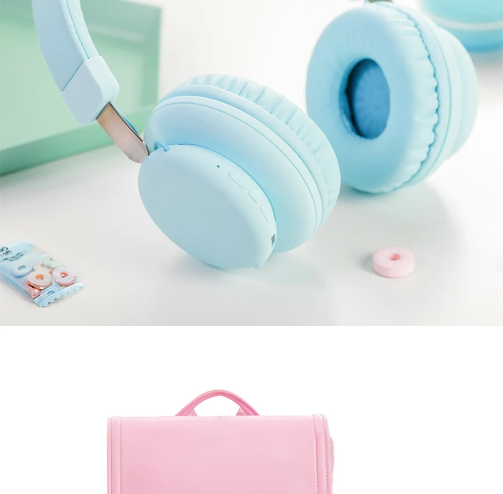 Qh17 Macaron цветные беспроводные bluetooth наушники 5,0 спортивные Игровые наушники с головным креплением Bluetooth наушники HIFI звуковая гарнитура