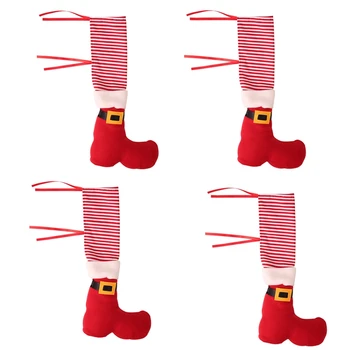 

AFBC 4PCS/SET Chair Foot Covers Christmas Decor for Home Christmas Table Decor Ornament Party Decor New Year Gift