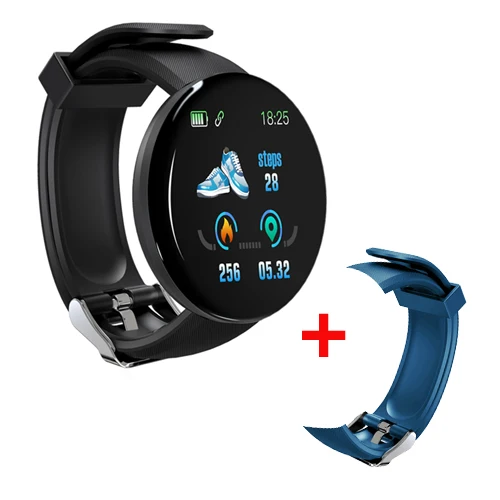 black with blue Bluetooth браслет Смарт-часы для мужчин датчик артериального давления водонепроницаемый спортивный Трекер Смарт-часы для женщин для Android ios - Цвет: black with blue