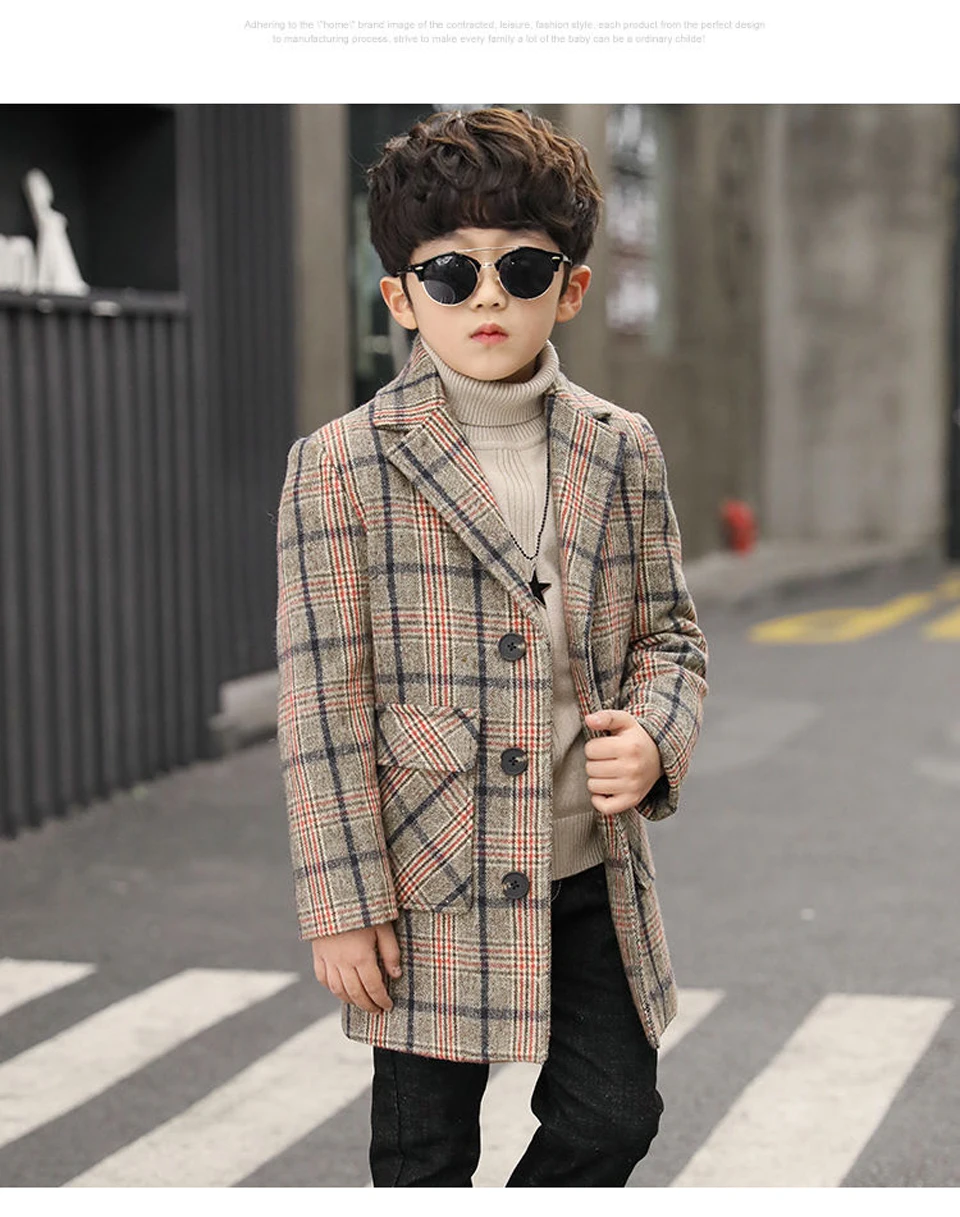 Куртка с длинными рукавами для маленьких мальчиков кардиган, одежда для джентльменов г. Модные весенне-осенние цветные пальто в клетку детская верхняя одежда, костюм, пальто