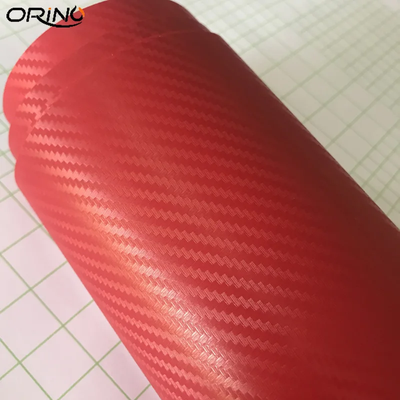 Red 3D Carbon Fiber Vinyl Wrap Sticker-6