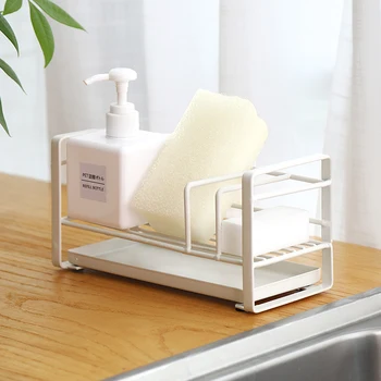 

Sponge drain storage rack Iron art pool rack kitchen sink countertop cleaning brush bowl rag shelf scouring rack pf8319