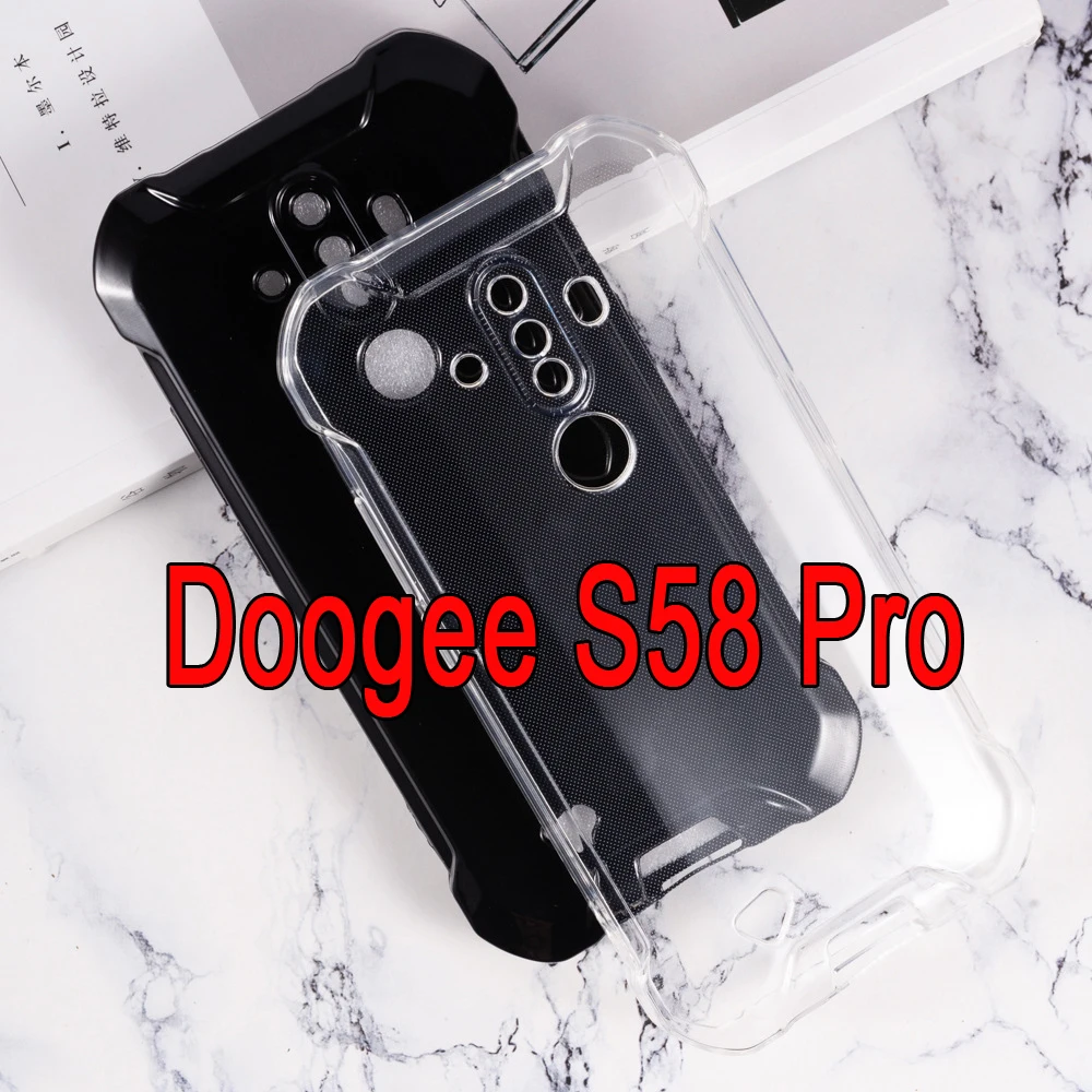 

Case For Doogee S58 Pro Cover Funda Silicone Back Soft TPU Transparent Pudding White For Doogee S58Pro Case