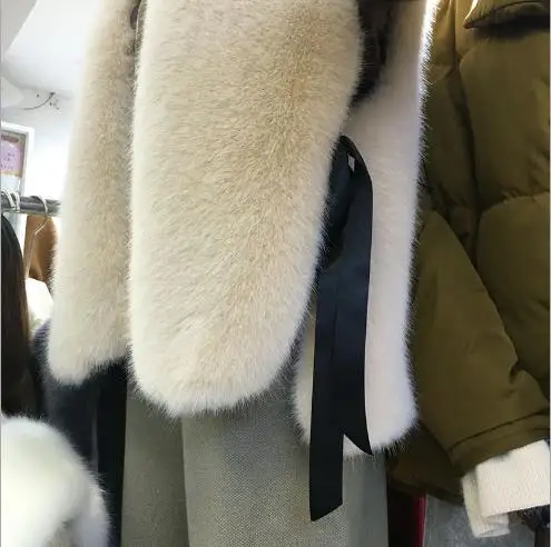 Chaqueta mujer veste femme зимние Для женщин из искусственного меха пальто меховой жилет меховые жилетки куртки больших размеров Искусственный мех жилет Q963