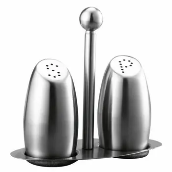 

Stainless Steel Condiment Tank Salt Pepper Shaker Seasoning Set Bottle Seasoning Kitchen Jar Kitchen Supplies-Style 2