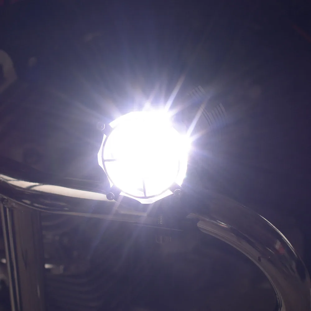 2 шт. 9 чипов светодиодные мотоциклетные фары Скутер ATV 7800 лм мото-прожектор водонепроницаемый противотуманный прожектор с переключателем DRL Автомобильная фара