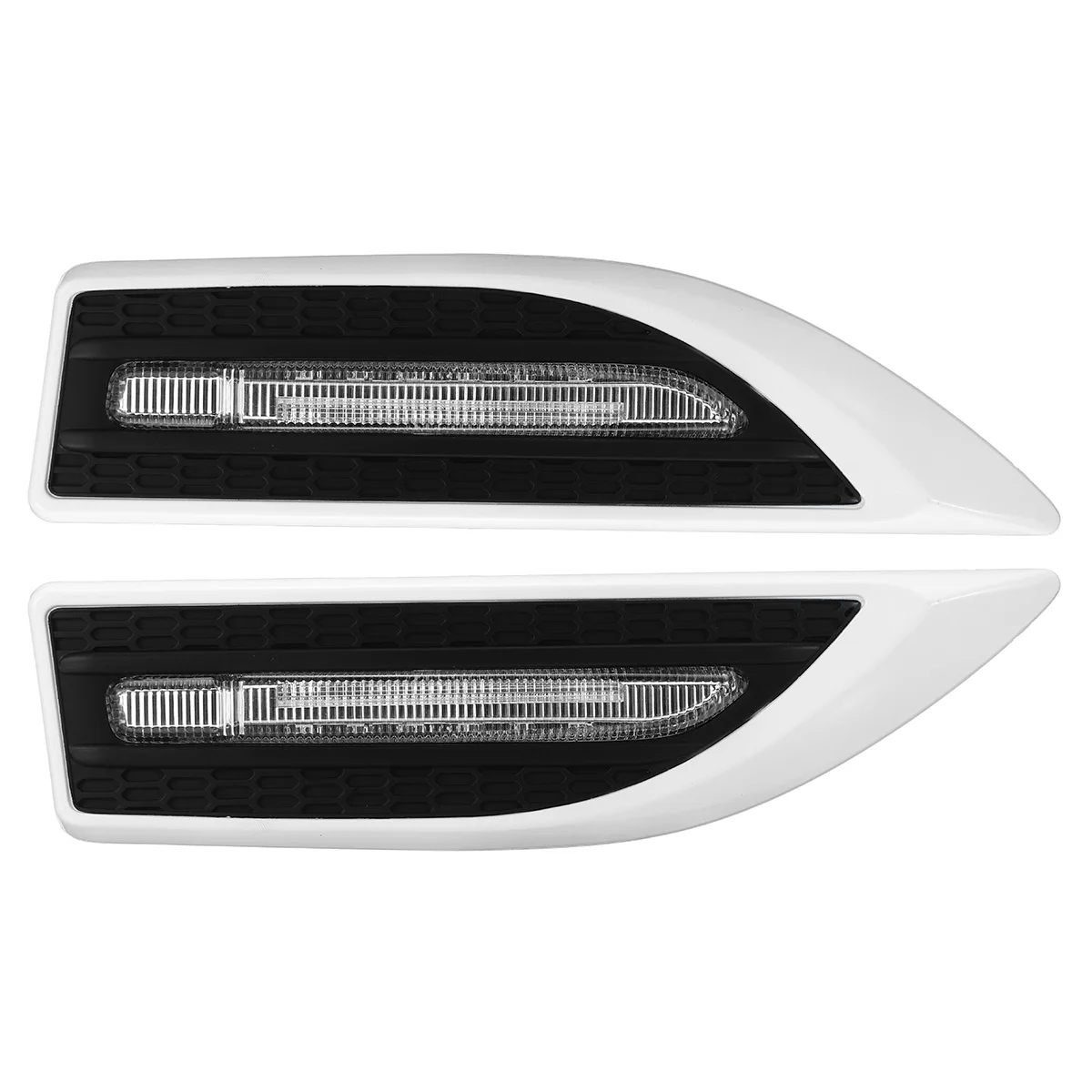 White and Black 2x 3в1 крыло эмблема автомобильный Светодиодный Боковой габаритный фонарь универсальная дневная ходовая лампа освещения салона автомобиля индикатор ретранслятора лужа DRL лампа - Испускаемый цвет: White and Black