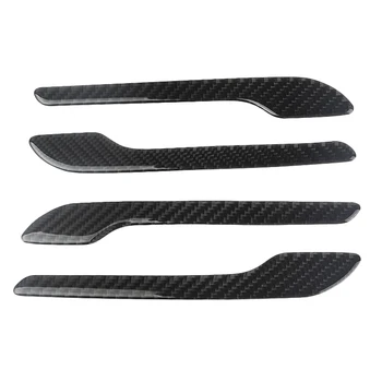 

4Pcs/Set Carbon Fiber Side Door Handle Cover Trim Fit for Tesla Model 3/Y 2017-2019