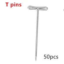 50 шт. хорошее качество серебряные Tpins для создания париков/дисплея на пенопластовой головке 38 мм длинные Т-булавки швейные иглы для волос инструмент для укладки