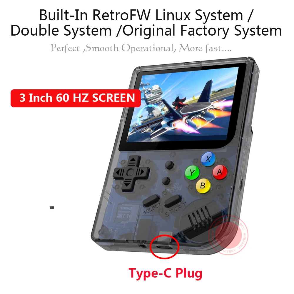anbernic retro jogo console ips tela jogos de vídeo tf duplo sistema bit portátil handheld consola jogador