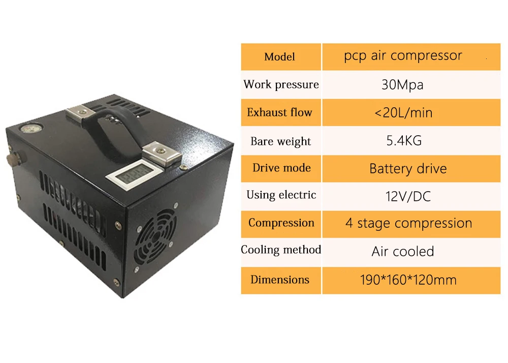 Мини Pcp воздушный пистолет быстрый насос 4500psi 300 бар 30 мпа 12 В/220 В включая трансформатор автомобиля высокого давления воздушный компрессор