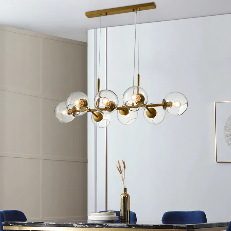  Nordic Concise Glass Ball Pendant Lights Creative Molecule Italy Designer Living Room Kitchen Bar H - 32887467665