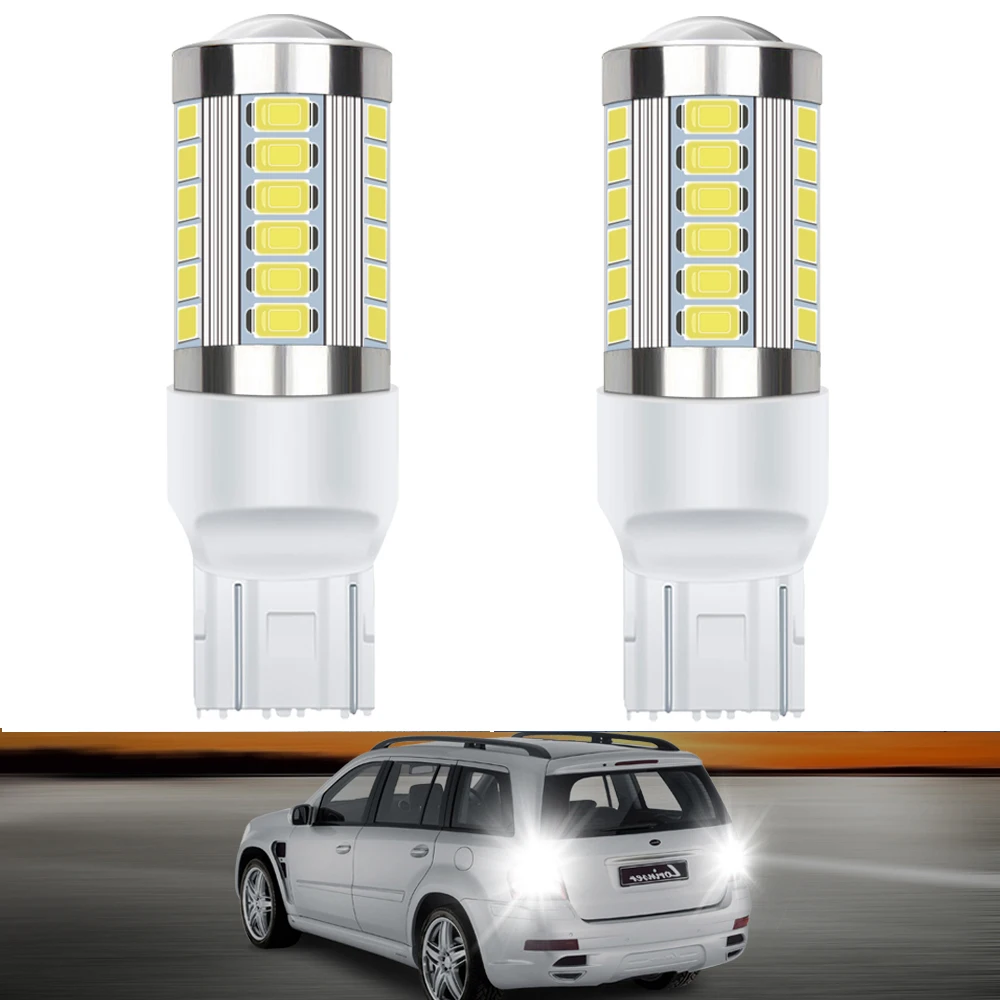 2x 7440 Bombilla Súper Brillante Blanca Para Luz De Señal De Giro De Cola Inversa Afortunado