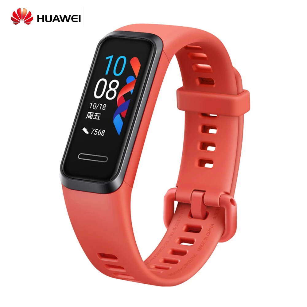 Orange HUAWEI Band 4 Цвета экран водонепроницаемый смарт-Браслет фитнес-браслет монитор сердечного ритма Смарт-часы для Android/iOS - Цвет: Orange