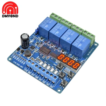 

DC 8V-36V 4-way 4 Channel CH Red Display Multi-Function Relay Module Board with Optocoupler 24-wire Interface Relay Load Output