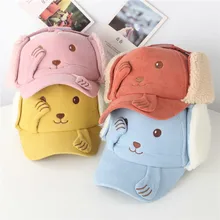 Модная детская бейсбольная кепка, зимняя, плюшевая, утолщенная, с ушами, Защитная, кавайная, сохраняющая тепло Кепка, детская, для спорта на открытом воздухе, солнцезащитная Кепка, шапка