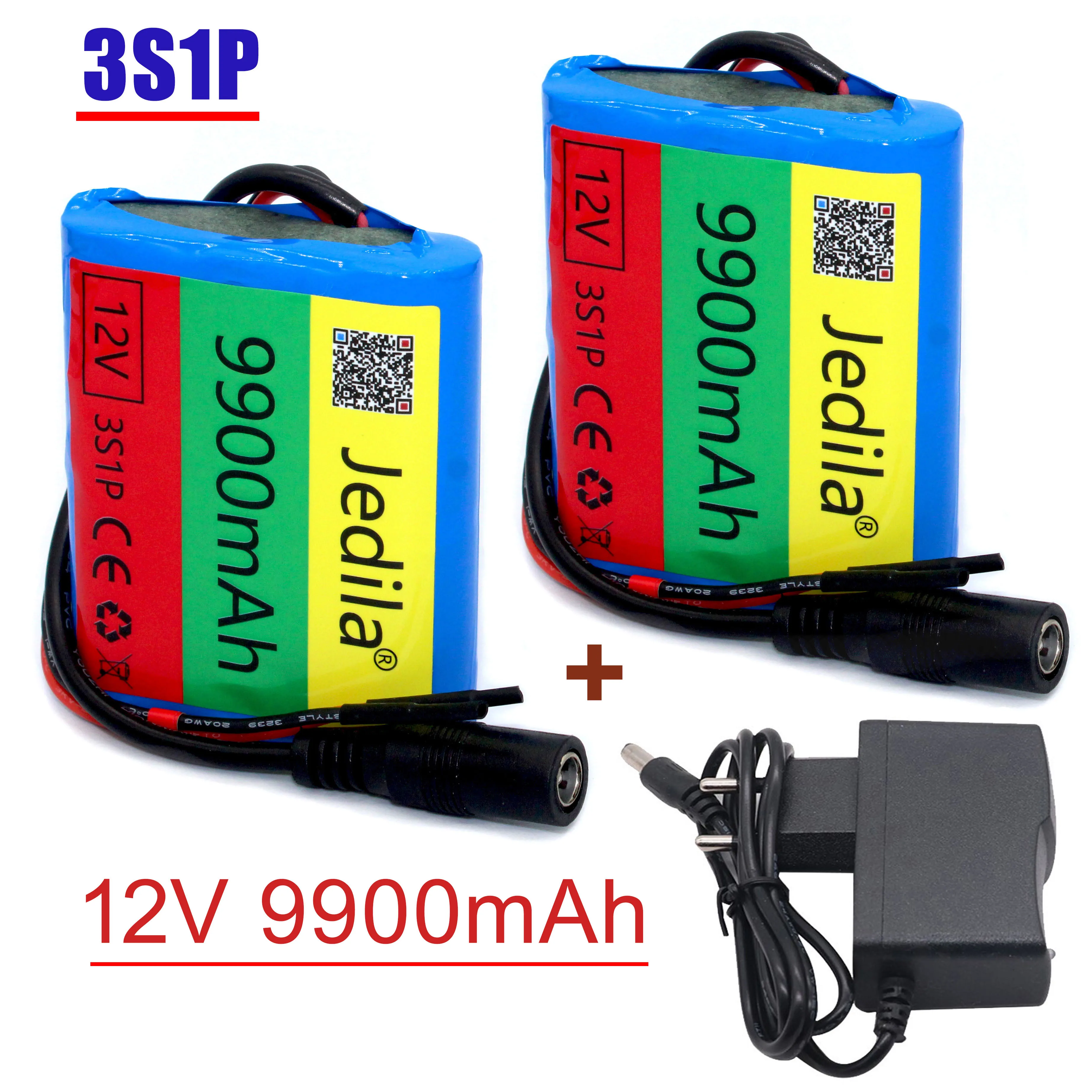 100%.New.12V.9900 mAh.3S1P.Batterie Au Lithium.18650.Batterie Lithium Pack Protection Conseil Rechargeable.1A Chargeur. | Электроника