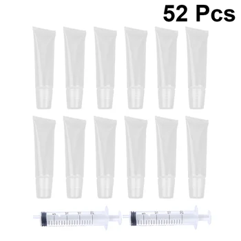 

52Pcs Refillable Tubes Lip Color Tube Lip Gloss Tube Lip Balm Tube for Women Home Girls