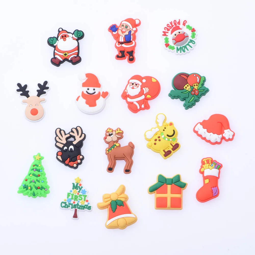 

1pcs Soft PVC Shoe Charms Christmas Croc JIBZ Accessories Decorations Clogs Buckle for Croc shoes charm for Christmas Gift