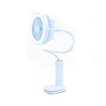 

Mini Mini Portable USB Charging Fan 360 Degree Rotation Handheld Clip Clamp Cooling Fan Cooler with LED Light 2 Speed Adjustable