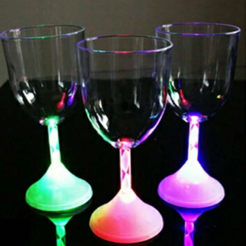 Led Flashing Red Wine Cup Color Changing Light Bar KTV Water Cocktail Cups Glass