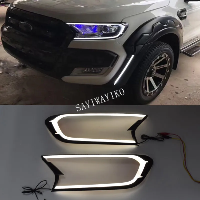 

2PCS LED Daytime Running Light For Ford Ranger T7 T8 2015 - 2019 Waterproof 12V LED DRL Lamp Car Headlight Eyebrow Decoration