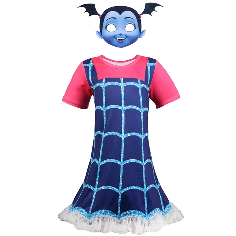 D-1 Vampirina/платье для девочек на Хэллоуин; Детский карнавальный Рождественский костюм вампира; детская одежда для дня рождения; летняя одежда; аксессуары - Цвет: D-1