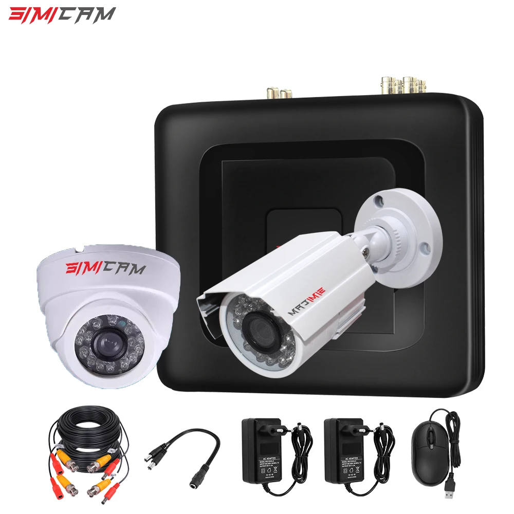 Tanio 1080P System kamer CCTV 4CH DVR 2 sztuk kamery
