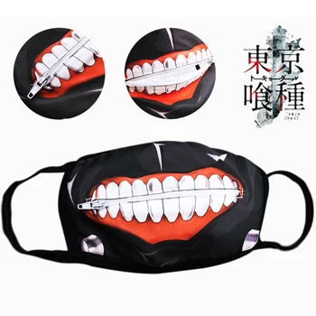 

Tokyo Ghoul 2 Kaneki Ken dustproof Mask Zipper Cycling Anti-Dust Face Masks Anime Cosplay Props