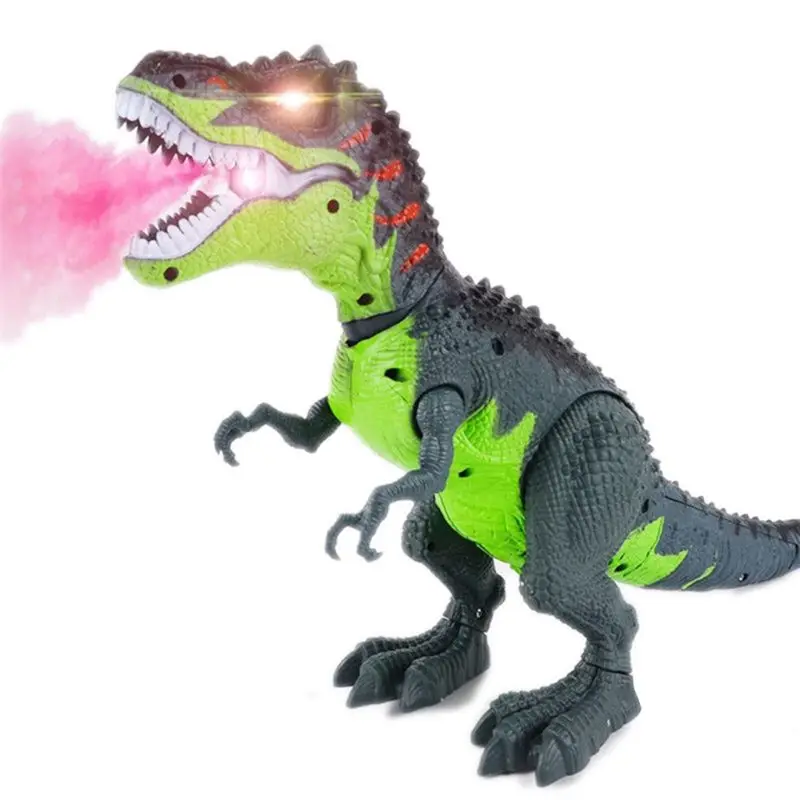 Dinosaurio t-rex con aerosol de llama simulada, tiranosaurio, juguete para niños que caminan, aerosol de agua, luz roja y sonidos realistas