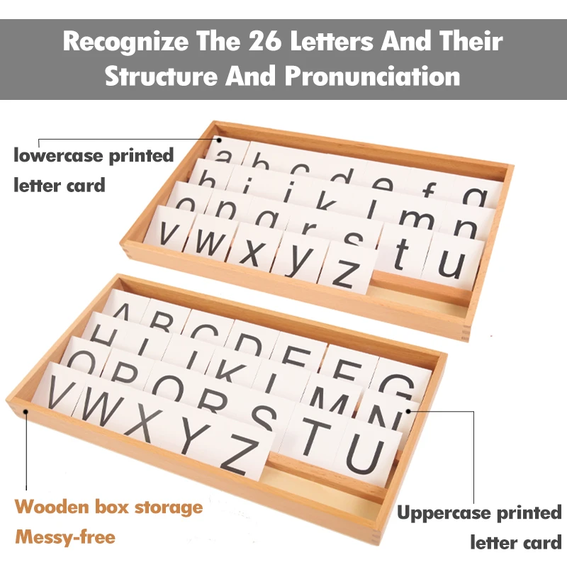 Children Montessori Activity Alphabet Box Language Toy Printed ABC Card Red Blue Letters Open Ended Educational Toy Teacher Aids educational learning toy alphabet educational toys