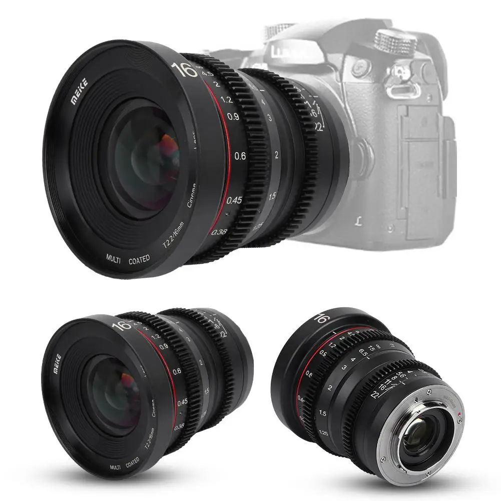 Meike MK 16 мм T2.2 ручная фокусировка асферический портретный объектив Cine для микро(MFT M4/3) крепление Olympus для камеры Panasonic