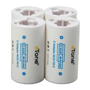 

New 4x AA R6 to C R14 Eneloop Battery Adapter Converter Spacer Case Box C Size