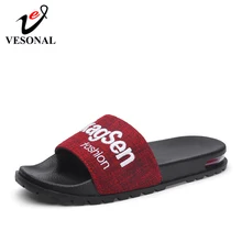 Марка vesonal; дышащие удобные тапочки для мужчин; повседневная мужская обувь для взрослых; коллекция года; сезон лето; нескользящая износостойкая пляжная обувь