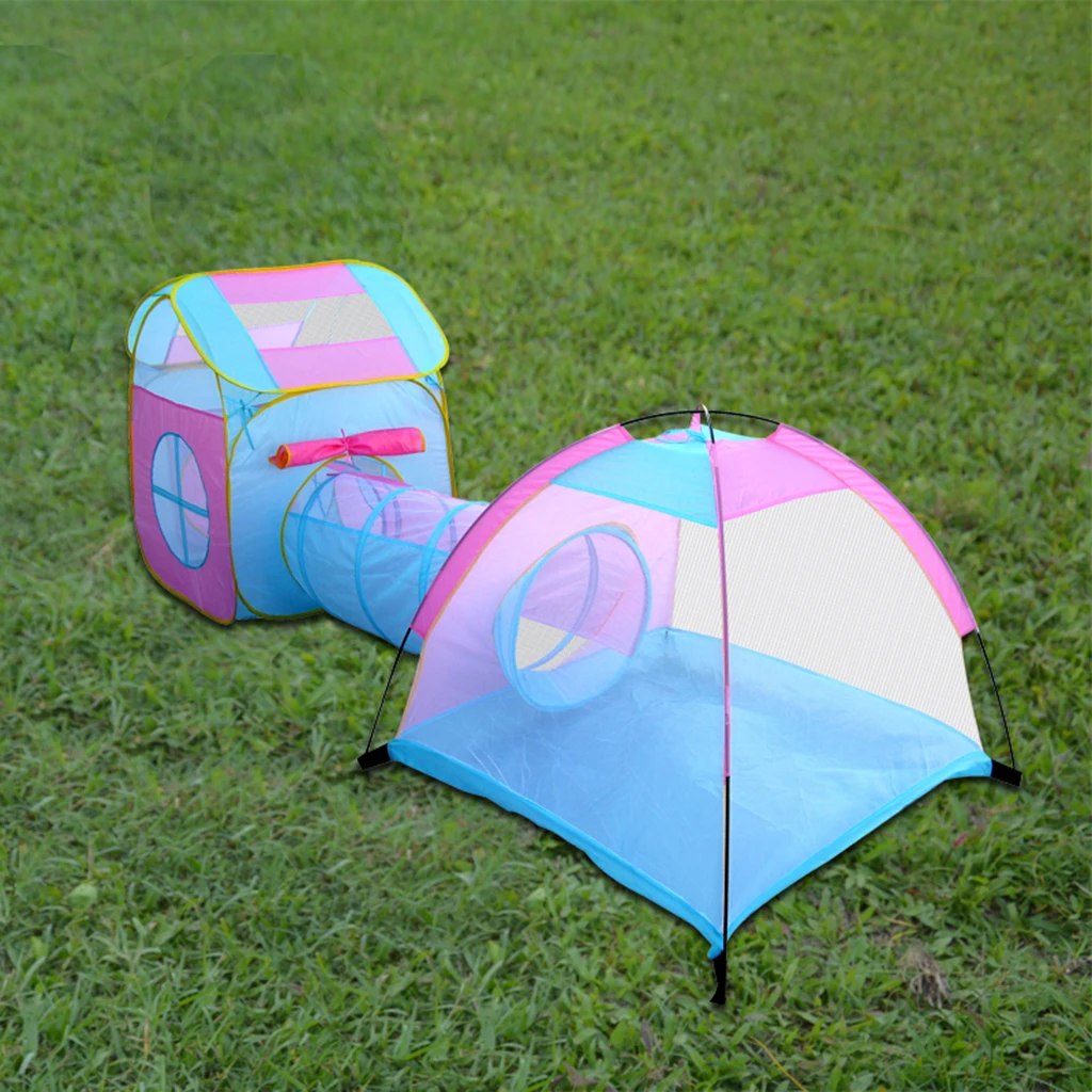 3 In 1 Kid Toddler Baby  Up Play Tent Tunnel Toy Playhouse Castle Games