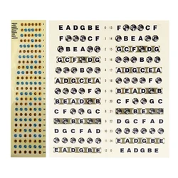 2X Guitar Fretboard Note Decals Fingerboard Frets Map Sticker (Guitar-Multicolor&Guitar-Black)