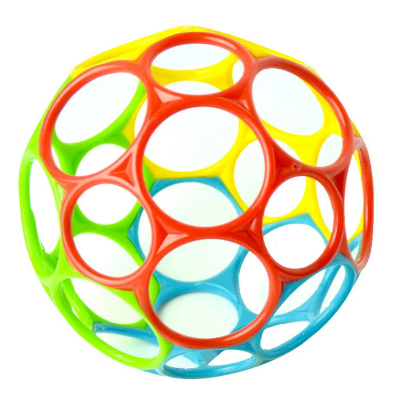 1pc Rattles Develop Baby Intelligence Grasping Gums Wave Ball Hand Bell Funny Bite Catch Hole Toys for Children Infant Toy