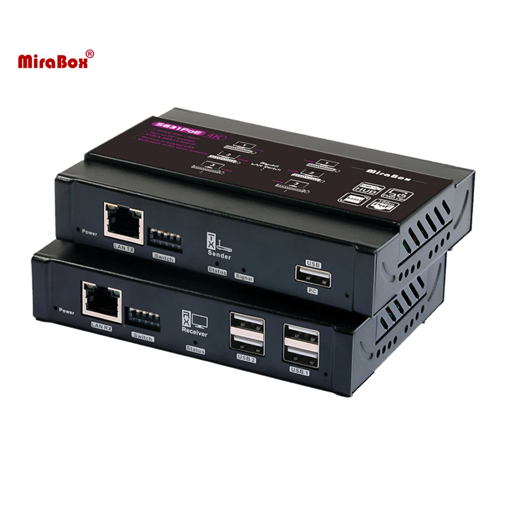 Mirabox Low Latency Many to Many KVM Extender USB2
