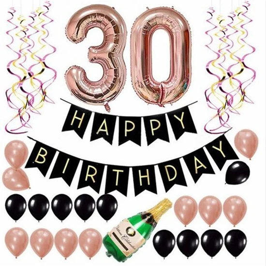 30th balloon 32 дюйма Количество воздушных шаров 18th 40th 50th 60th 30th День рождения украшения декорации с днем рождения воздушные шары Balony/воздушные шары - Цвет: 30th balloon