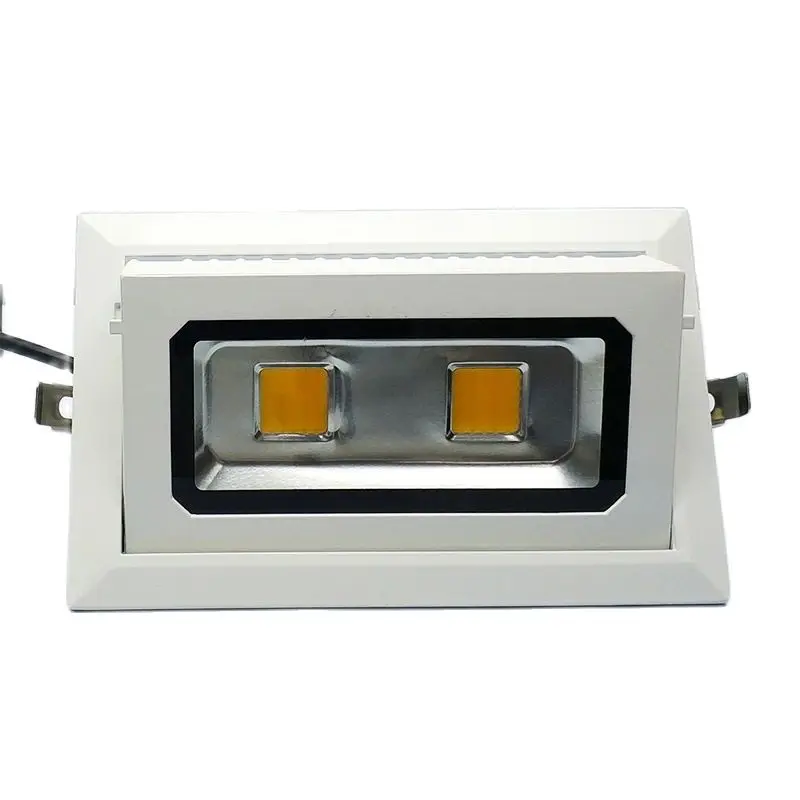고품질 사각 LED 다운라이트, COB 각도 회전 실내 LED 투광 조명 AC85-265V, 40W