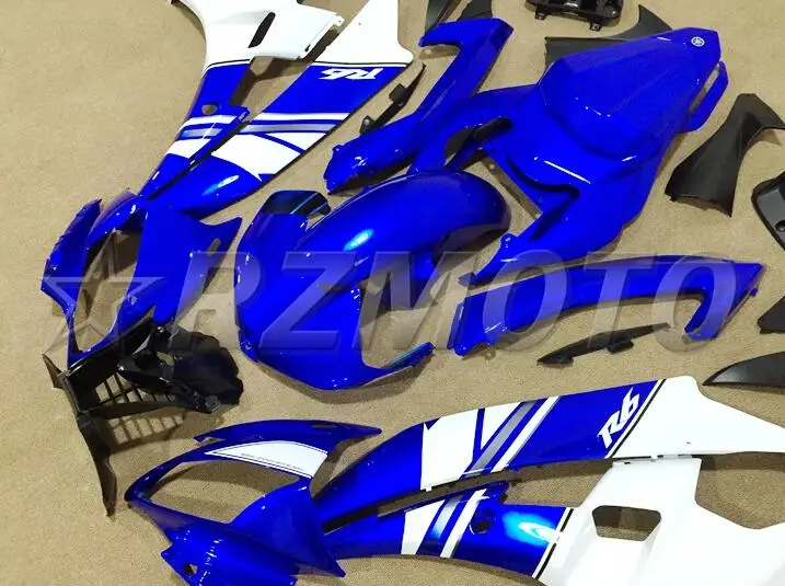ABS полный обтекатель наборы Подходит для YAMAHA YZF-R6 2006 2007 обтекатели комплект YZF R6 06 07 литья под давлением белый синий